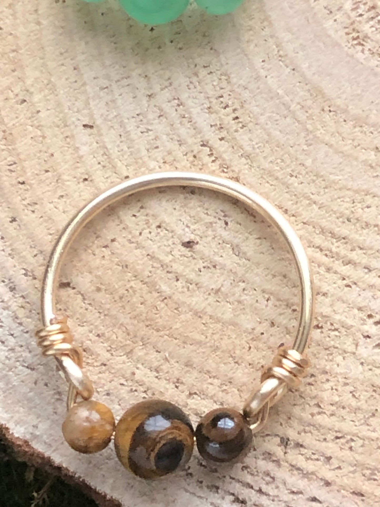 Golden Copper Wire Stackable Ring w/ Birthstones