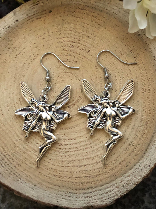 Silver Fairy Earrings - Hypoallergenic Options