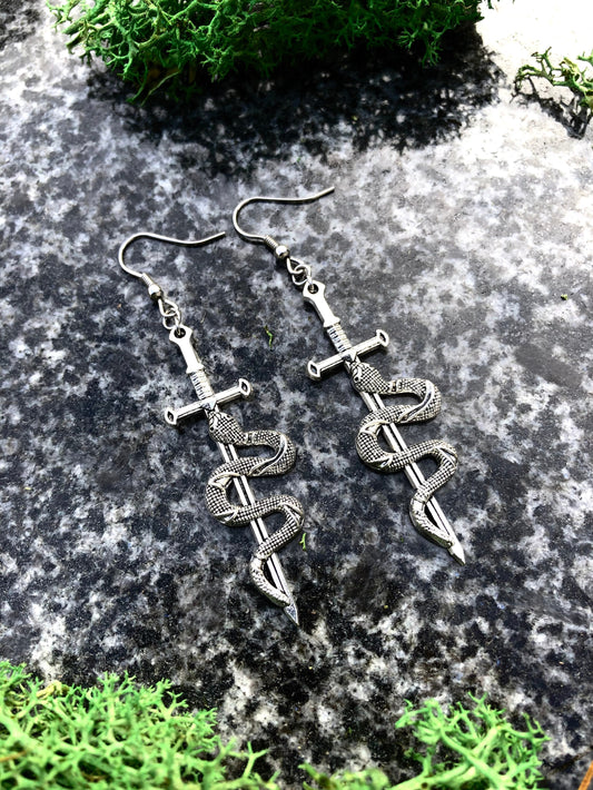 Sword and Snake Earrings